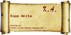 Kopp Anita névjegykártya