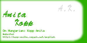 anita kopp business card